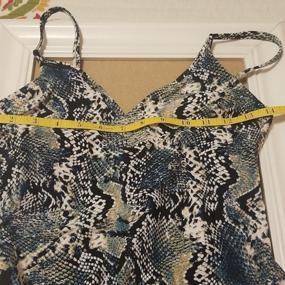 Shade & Shore Blue Python Print One Piece Swimsuit Small - Picture 7 of 9